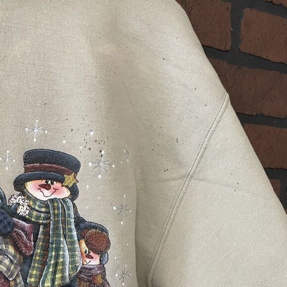 Vintage Snowman Winter Themed Sweater Size Medium - Picture 3 of 8